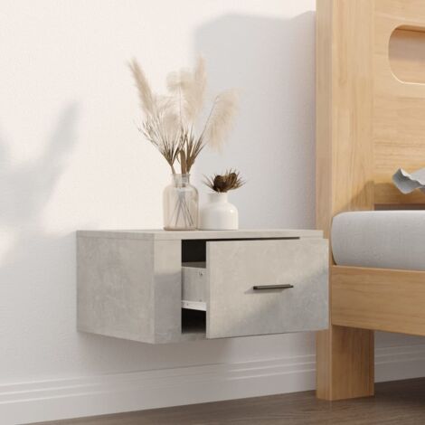 Wall-mounted Bedside Cabinet Concrete Grey 50x36x25 cm vidaXL