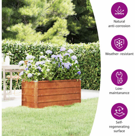 Garden Raised Bed Rusty 100x40x45 cm Corten Steel vidaXL