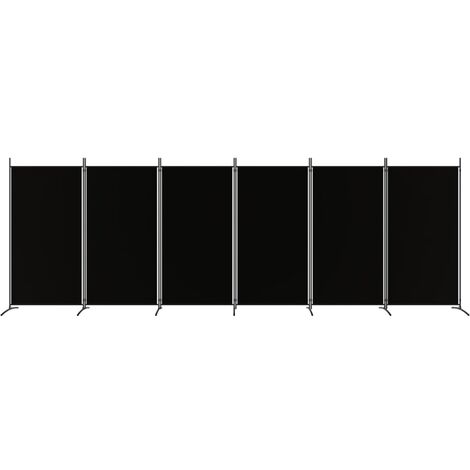 6-Panel Room Divider Black 520x180 cm Fabric vidaXL