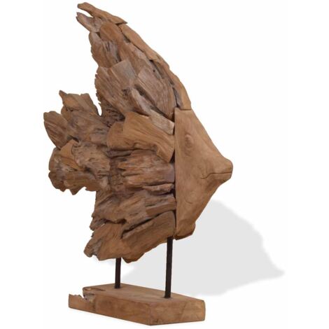 Fish Sculpture Teak 40x12x57 cm vidaXL (1/5)