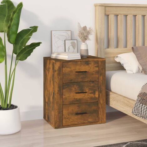 Bedside Cabinet Smoked Oak 50x36x60 cm Engineered Wood vidaXL