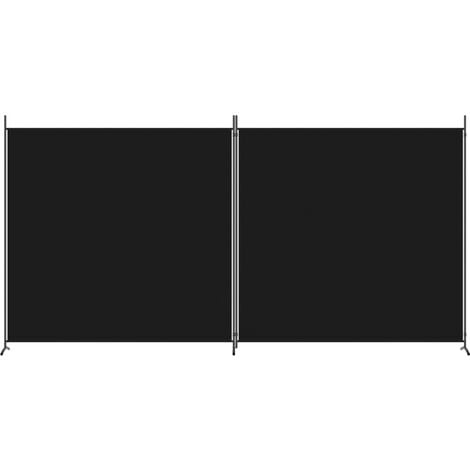 2-Panel Room Divider Black 348x180 cm Fabric vidaXL