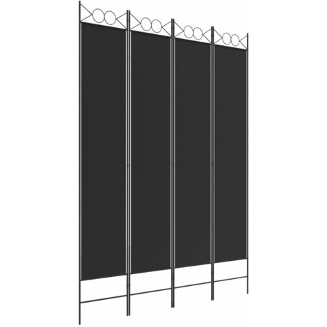 4-Panel Room Divider Black 160x220 cm Fabric vidaXL