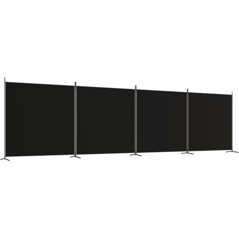 4-Panel Room Divider Black 698x180 cm Fabric vidaXL