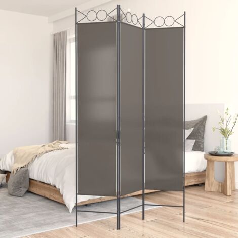 3-Panel Room Divider Anthracite 120x200 cm Fabric vidaXL