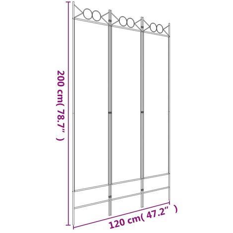 3-Panel Room Divider Anthracite 120x200 cm Fabric vidaXL