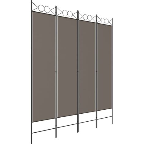 4-Panel Room Divider Anthracite 160x220 cm Fabric vidaXL