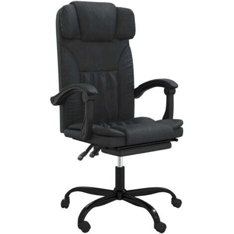 Reclining Office Chair Black Faux Leather vidaXL