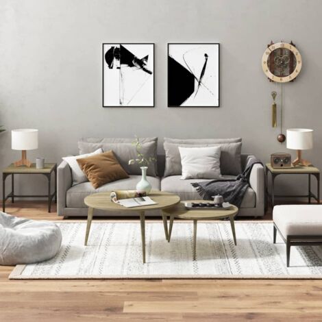 Side Tables 2 pcs Sonoma Oak 40x40x35 cm Engineered Wood vidaXL (1/5)