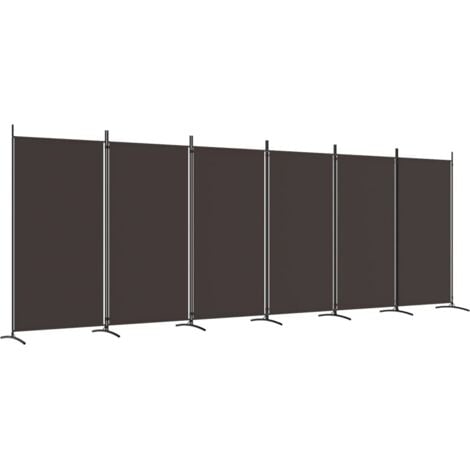 6-Panel Room Divider Brown 520x180 cm Fabric vidaXL