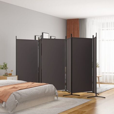 6-Panel Room Divider Brown 520x180 cm Fabric vidaXL