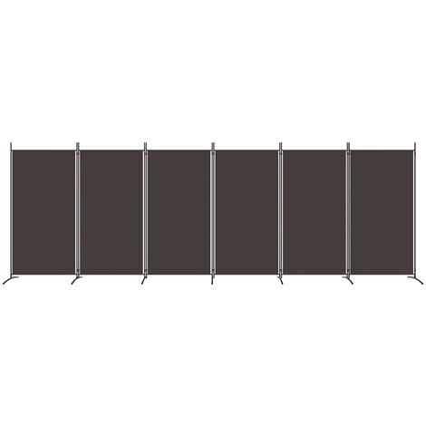 6-Panel Room Divider Brown 520x180 cm Fabric vidaXL