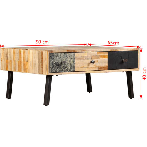 Coffee Table Solid Reclaimed Teak 90x65x40 cm vidaXL