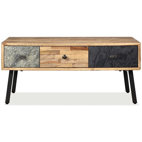 Coffee Table Solid Reclaimed Teak 90x65x40 cm vidaXL
