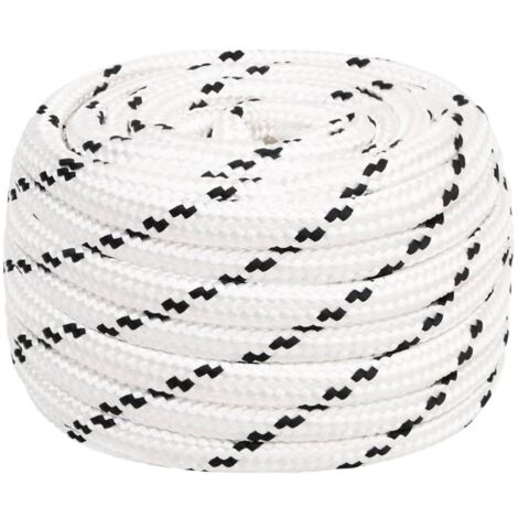 Braided Boat Rope White 16 mmx25 m Polyester vidaXL