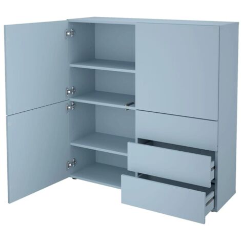 Cabinet with 3 Drawers and 3 Doors 99x31.5x101.2 cm Blue FMD