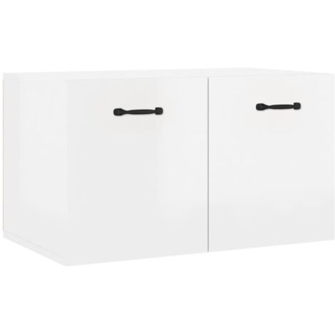 Wall Cabinet High Gloss White 60x 36.5x35 cm Engineered Wood vidaXL