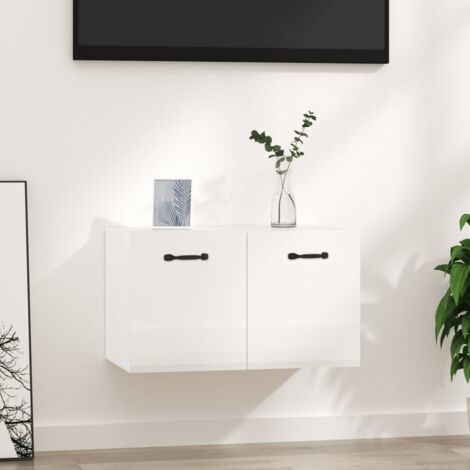 Wall Cabinet High Gloss White 60x 36.5x35 cm Engineered Wood vidaXL