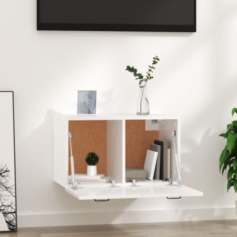 Wall Cabinet High Gloss White 60x 36.5x35 cm Engineered Wood vidaXL