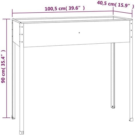 Garden Planter Anthracite 100.5x40.5x90 cm Galvanised Steel vidaXL