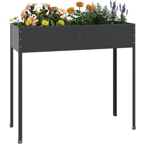 Garden Planter Anthracite 100.5x40.5x90 cm Galvanised Steel vidaXL