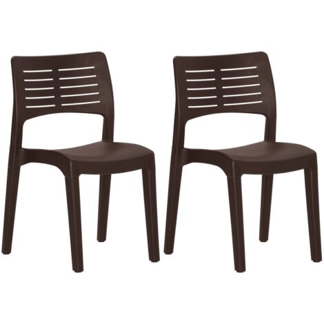 Garden Chairs 2 pcs Mocha Polypropylene vidaXL