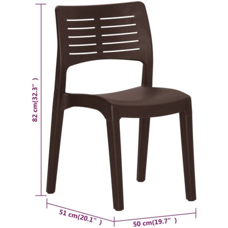 Garden Chairs 2 pcs Mocha Polypropylene vidaXL