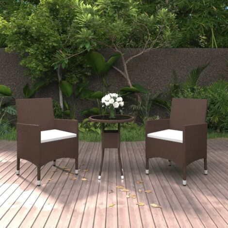 Garden Bistro Set  Brown,Cream White vidaXL