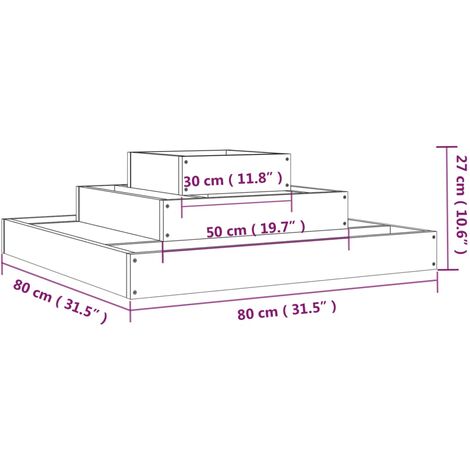 Planter 80x80x27 cm Solid Wood Pine vidaXL