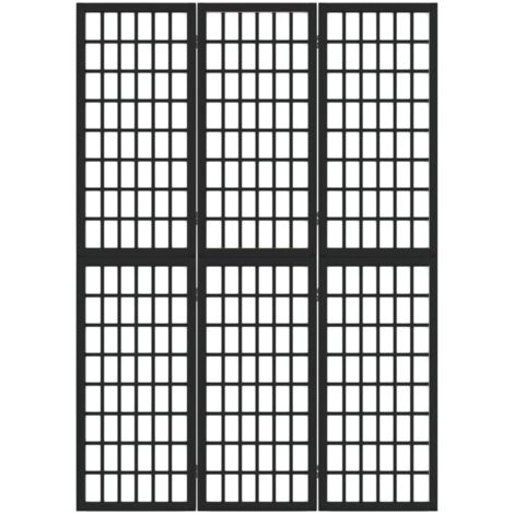 Folding 3-Panel Room Divider Japanese Style 120x170 cm Black vidaXL