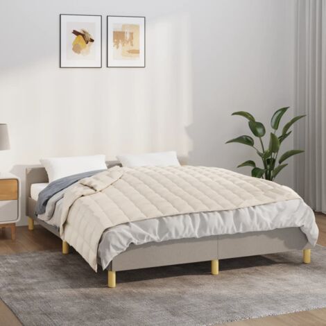 Weighted Blanket Light Cream 138x200 cm Single 6 kg Fabric vidaXL
