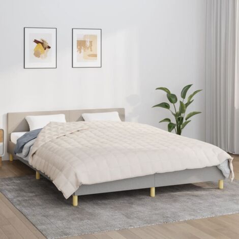 Weighted Blanket Light Cream 200x225 cm 13 kg Fabric vidaXL