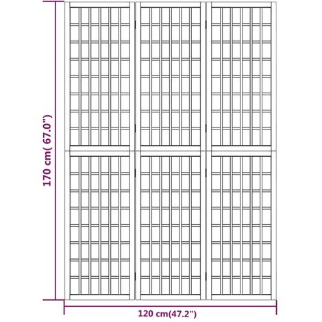 Folding 3-Panel Room Divider Japanese Style 120x170 cm White vidaXL
