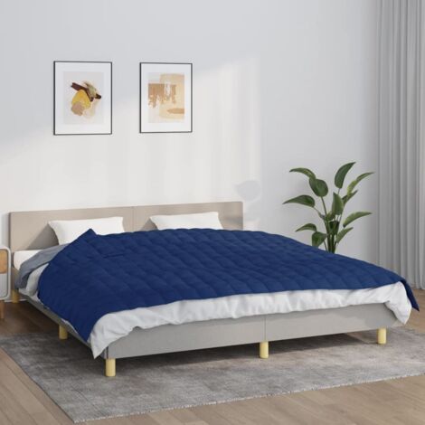 Weighted Blanket Blue 155x220 cm 7 kg Fabric vidaXL