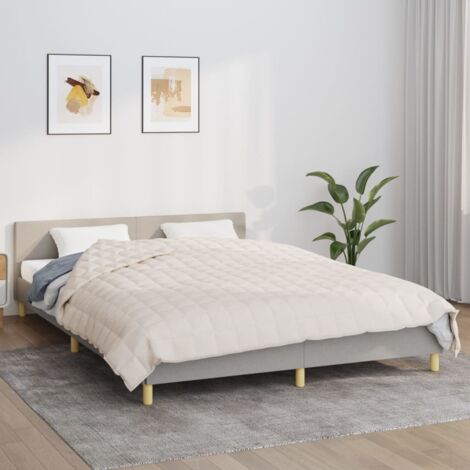 Weighted Blanket Light Cream 200x225 cm 9 kg Fabric vidaXL