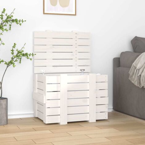 Storage Box White 58x40.5x42 cm Solid Wood Pine vidaXL
