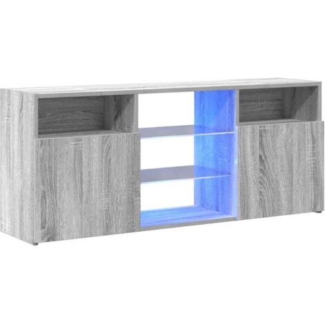 TV Cabinet with LED Lights Grey Sonoma 120x30x50 cm vidaXL (1/7)