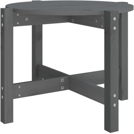 Coffee Table Grey Ø 62.5x45 cm Solid Wood Pine vidaXL