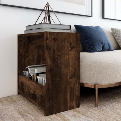 Side Table Smoked Oak 50x26x50 cm Engineered Wood vidaXL