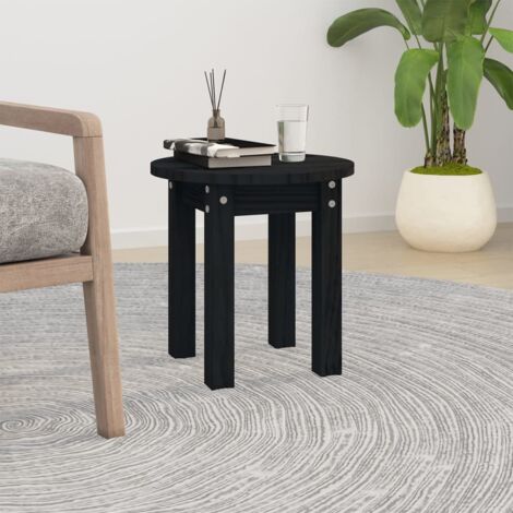 Coffee Table Black Ø 35x35 cm Solid Wood Pine vidaXL (1/5)