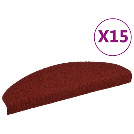 15 pcs Self-adhesive Stair Mats Needle Punch 65x21x4 cm Red vidaXL