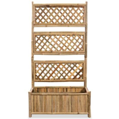 Garden Raised Bed with Trellis Bamboo 70 cm vidaXL