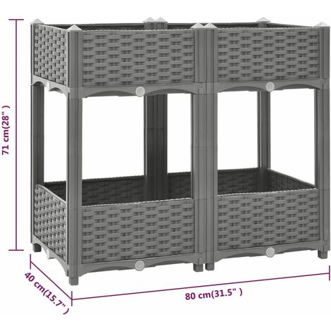 Raised Bed 80x40x71 cm Polypropylene vidaXL