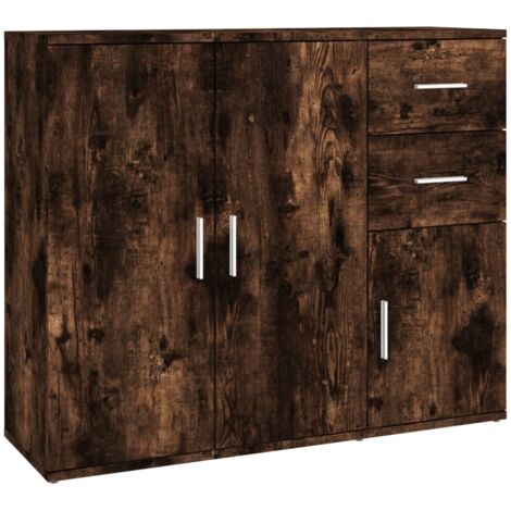 Sideboard Smoked Oak 91x29.5x75 cm Engineered Wood vidaXL