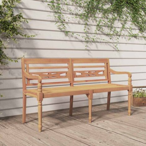 Batavia Bench  Teak Brown  Solid Teak Wood  150 cm vidaXL
