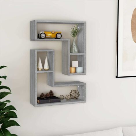 Wall Shelves 2 pcs Grey Sonoma 50x15x50 cm Engineered Wood vidaXL (1/5)