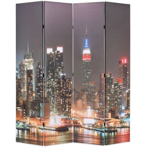 Folding Room Divider 160x170 cm New York by Night vidaXL