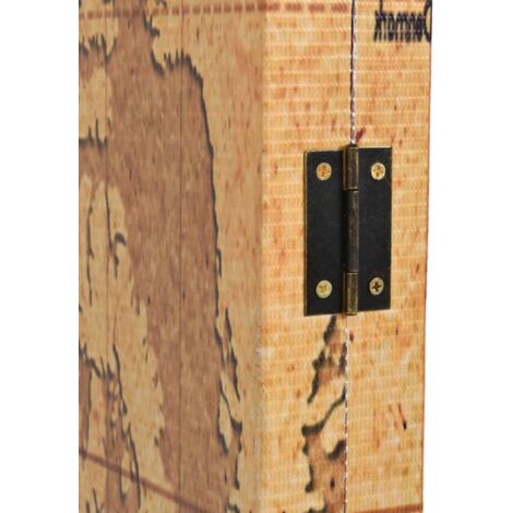Folding Room Divider 120x170 cm World Map Yellow vidaXL