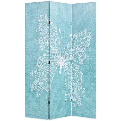 Folding Room Divider 120x170 cm Butterfly Blue vidaXL