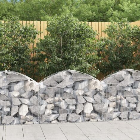 Arched Gabion Basket 100x30x60/80 cm Galvanised Iron vidaXL